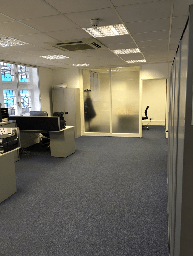 Commercial Carpet & Glass Partition Install
